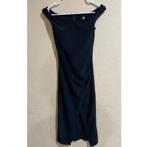 Bec & Bridge midnight blue Te Amo Off the Shoulder Sheath Dress